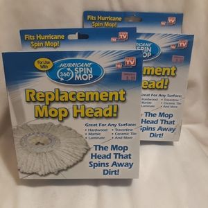 Lot of 2 Hurricane 360° Degree Spin Mop Replacement Mop Head - NEW